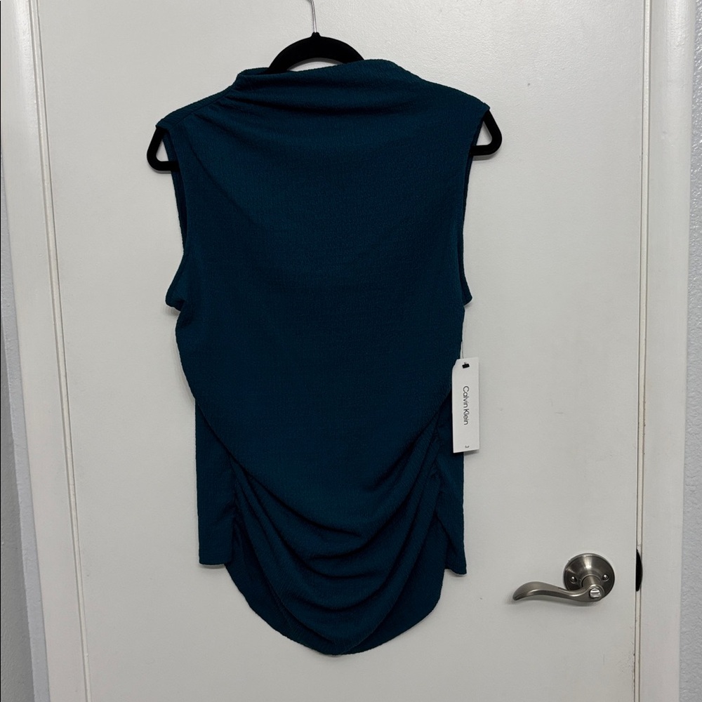 Calvin Klein Sleeveless Dark Teal Blouse